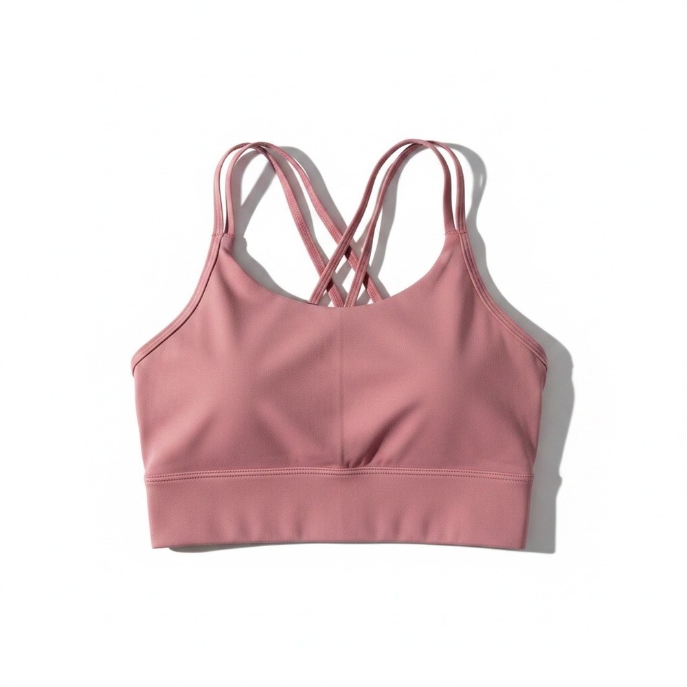 Halara NWT Blush Pink T-Back Double Strap Padded Sports Bra Crop Top Size XS